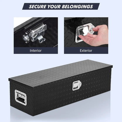 Mescukay 48" Aluminum Truck Tool Box for Pickup Truck Bed RV Toolbox, Heavy Duty Tool Storage Box, Waterproof Storage Organizer Chest with Handle and Lock, 48"x15"x15"