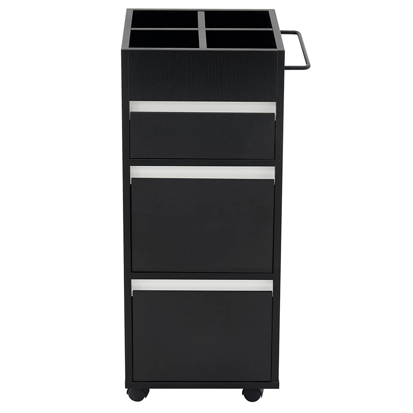 BarberPub Utility Cart with Storage Drawer, Salon Trolley Cabinet