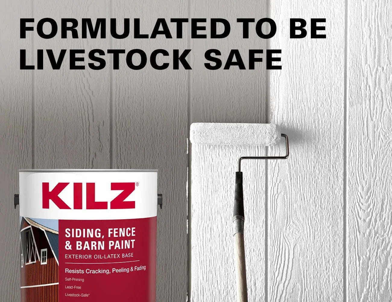 KILZ Siding, Fence, and Barn Paint, Exterior, White, 1 Gallon