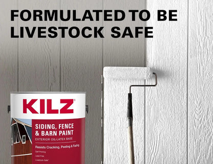 KILZ Siding, Fence, and Barn Paint, Exterior, White, 1 Gallon
