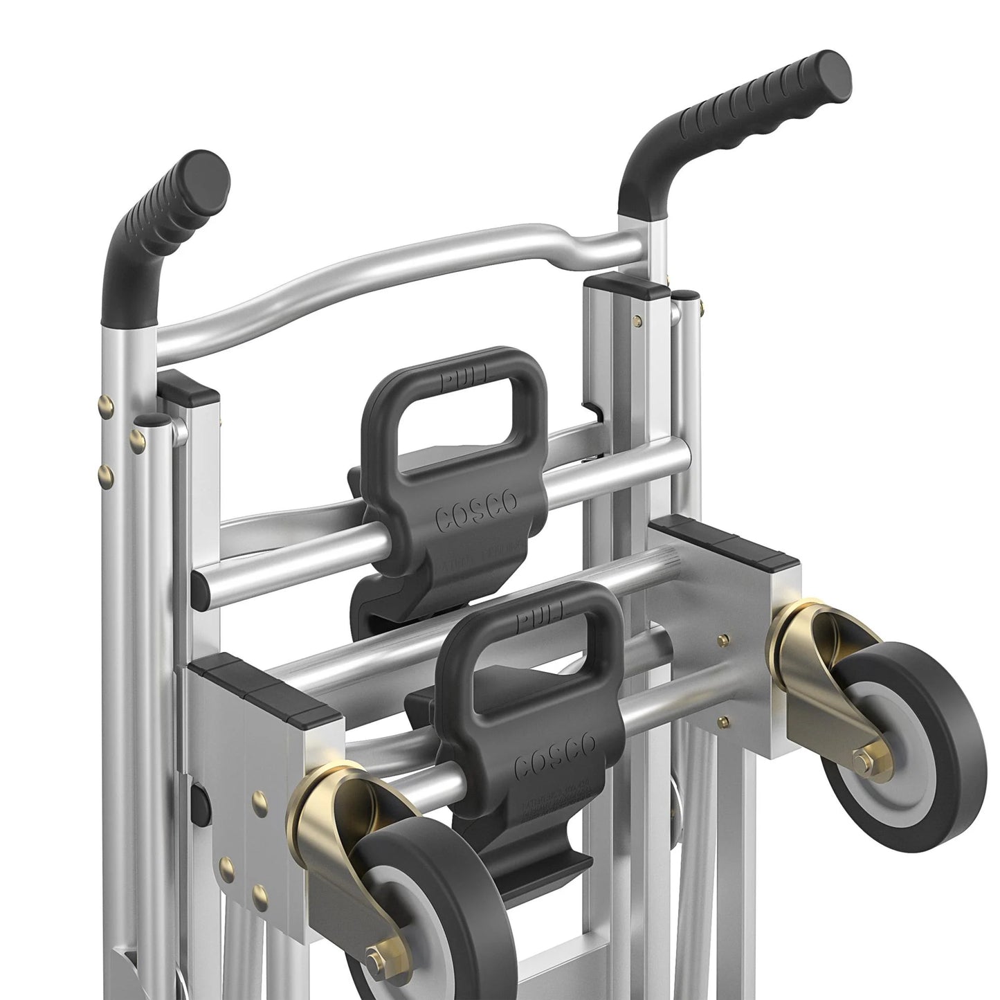 Cosco 3-in-1 Assist Series Aluminum Hand Truck/Assisted Hand Truck/Cart w/flat free wheels, Silver