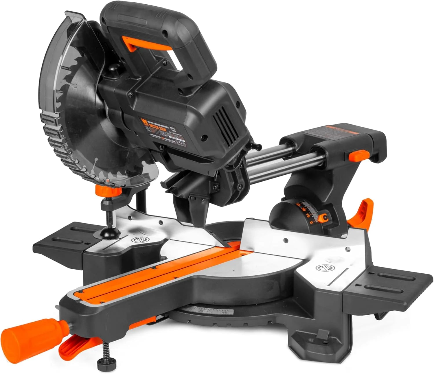 WEN 20V Max Cordless Brushless 7.25-Inch Single Bevel Sliding Compound Miter Saw with LED Cutline, 4Ah Battery and Charger (20672)