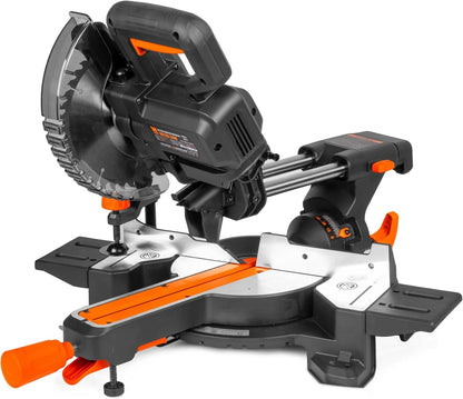WEN 20V Max Cordless Brushless 7.25-Inch Single Bevel Sliding Compound Miter Saw with LED Cutline, 4Ah Battery and Charger (20672)